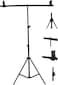 Coopic T-Shape Background Backdrop Support Stand Kit: 71 Inches/200 Centimeters Adjustable Tripod Stand And 32 Inches/81 Centimeters Crossbar With 2 Tight Clamps For Video Studio Photography