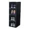 Premium Front Open Shoe Box - transparent storage box with magnetic door (4 Pack, Black)