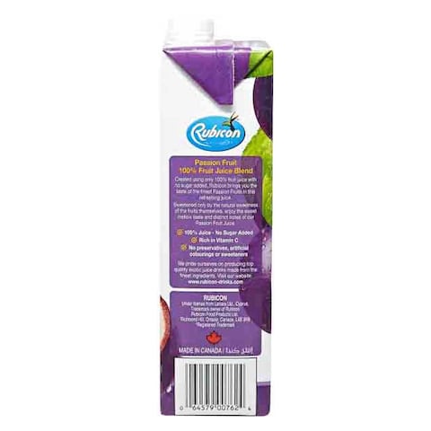 Rubicon Exotic No Sugar Added Passion Fruit Juice 1L
