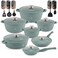 Cookware Set 29 pcs-LIFE SMILE Pots and Pans set Induction Bottom,Granite Non Stick Coating 100% PFOA FREE,Die Cast Aluminum Body include Casseroles &amp; Shallow Pot &amp;  Fry Pans &amp; Silicone Utensils