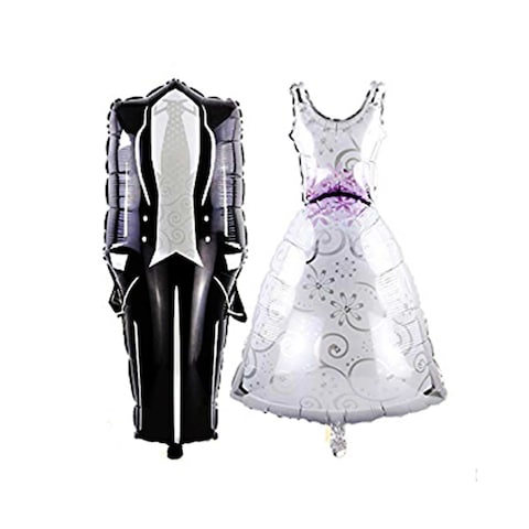 HK WEDING DRSS FOIL BALLONS SET 2PC