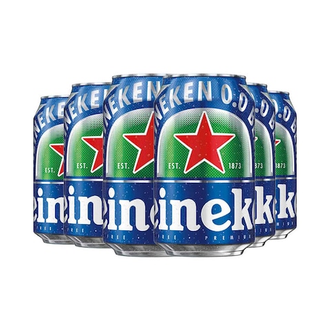 Heineken 0.0 Non Alcoholic Beer Can 330ml Pack of 6