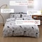 Luna Home Single size 4 pieces, without filler, white with black space print.