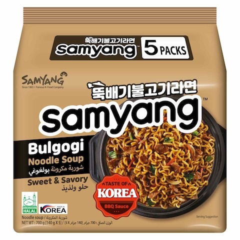 Samyang Bulgogi Soup Noodle 140g Pack of 5