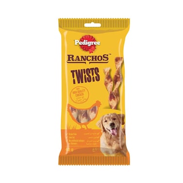 بيديجري رانشوز حلوى تويست للكلاب مع دجاج عالي الجودة 40 جم