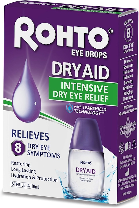 Mentholatum Rohto Dry Aid Intensive Dry Eye Relief - Eye Drops Official UK Stockists