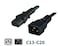 Dkurve C20 to C13 Extension Cord,10ft 16 AWG, 10A 100-250V Heavy Duty Power Cable, Computer Cable Black 1.5MM, Length 3 Meter