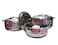 Pack Of 3 Stainless Steel Hotpot Set Silver 1000ml/1500ml/2500ml