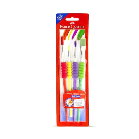 FaberCastell Brushnbsp 4 PC Set Mix Tip With Soft Grip