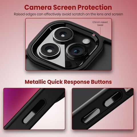 Moxedo Magnetic Protective Case 360 Protection Clear Case Hard PC with Built-in Strong Magnets Compatible with MagSafe Designed for iPhone 12/12 Pro 6.1 inch (Black)
