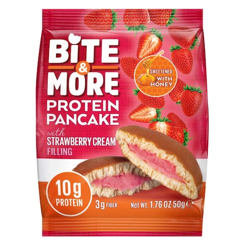 Bite &amp; More Protein Pancake With Strawberry Filling 50g