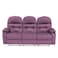 In House Velvet Triple Cinematic Recliner Chair With Cups Holder - Light Purple - NZ80