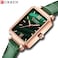 Women Leather Strap Waterproof Stylish Curren Watch 9082 Green