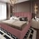 In House Shumt Linen Bed Frame - Queen - 200x140cm - Dark Pink