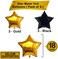 Party Time 6-Pieces 18 Inches Black &amp; Gold Star Foil Balloons Set For Wedding, Anniversary, Birthday Party Decorations - Party Supplies