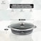 LIFE SMILE Shallow Pot with Lid   Non Stick PFOA FREE Granite Coating Frying Pan   Oven Safe   Dishwasher Safe   Double Handle (28 CM (3.9 Liters), Black)