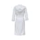 Fabienne Unisex Turkish Terry Cotton Hooded Bathrobe White Long Sleeve with Pockets
