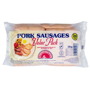 Farmers Choice Pork Sausages 1Kg