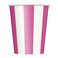 Hot Pink Striped 12oz Cups