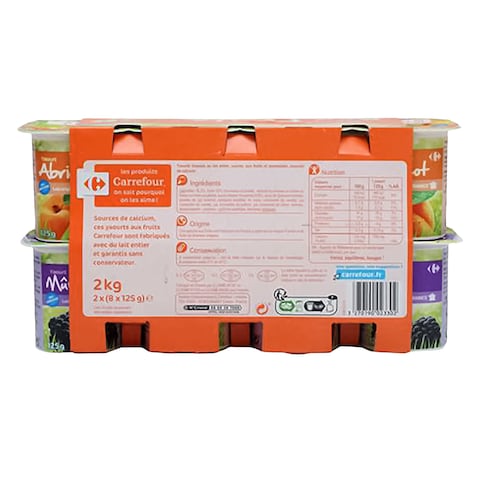 كارفور زبادي فواكه مشكلة  125 غرام حزمة من 16