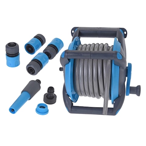 Pro Garden Garden Hose Holder Set 15m Grey/Blue