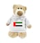 Mascot Bear with trendy White hoodie with UAE Flag Size 28cm - Flag size: H 5cm x L 10cm