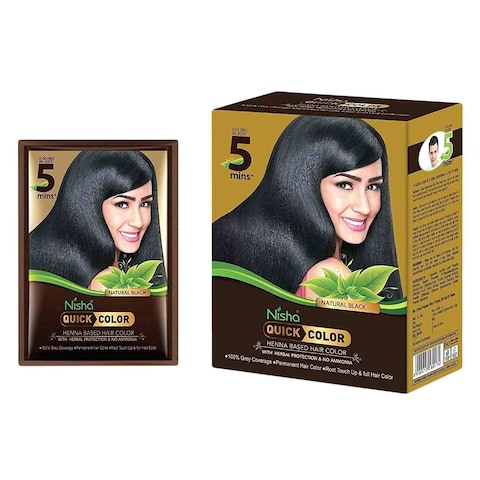 Nisha Quick Henna Based Hair Color Natural Black 60g