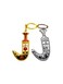 Beautiful Flower Engraved Zinc Alloy Key Chain ( Set of 2 Pcs)