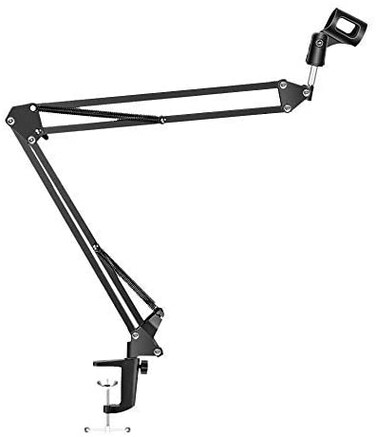 Mike Music Adjustable Studio Microphone Stand Suspension Boom Table Bracket Arm Holder Microphone Shock Mount (Nb 37, Black)