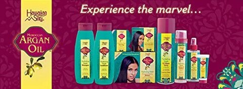 Hawaiian Silky Pure Argan Oil Healing Conditioning Treatment With Fatty Acids, Protein &amp; Vitamin E 6.8 OZ, For Dry And Damaged Hair, For Men, Women &amp; Kids Of All Hair Types