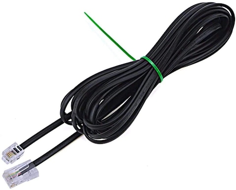 RJ11 6P4C to RJ45 8P8C Black Telephone Plug Connector Cable Handmade (2M)