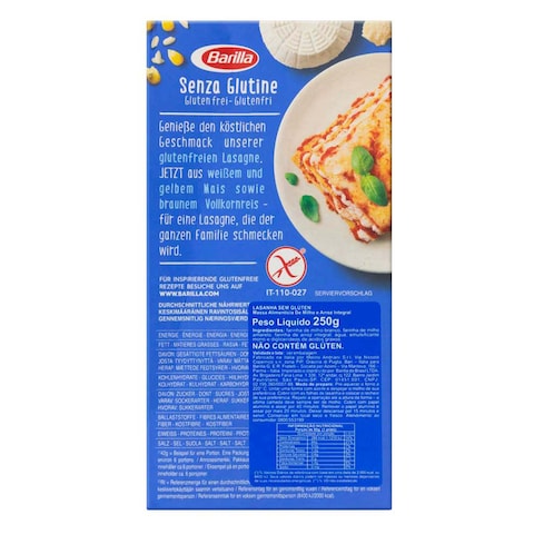 Barilla Pasta Lasagne Gluten Free 250g