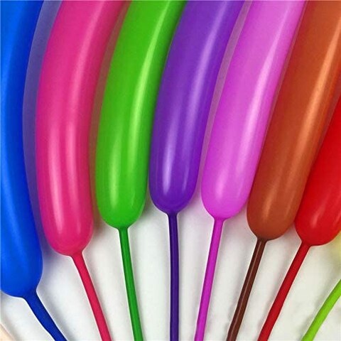 Party Time Balloons &amp; Accessories - 50-Pieces 260q Assorted Colors Latex Twisting Balloons Long Ballooon and Magic Balloons For Baby Shower, Wedding, Birthday Party Decoration - Party Supplies