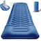 HEXAR&reg; Self Inflating Sleeping Pad with Foot Pump 190X64 Built-in Pump Foldable Sleeping Mat with Pillow for Camping Hiking Durable Inflatable Air Mattress - Carry Bag, Repair Patches (Navy Blue)