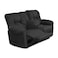 American Polo Linen Double Cinematic Recliner Chair With Cups Holder - Dark Grey - American Polo