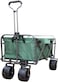80Kg Foldable Heavy Duty Outdoor Trolley Utility Transport Cart - Green