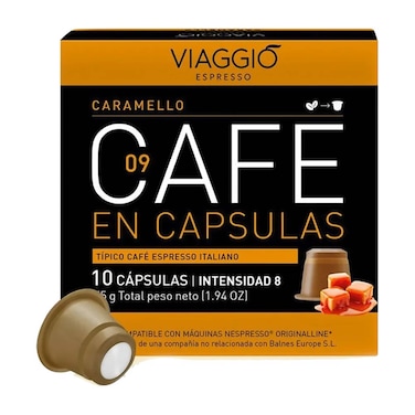 فياجيو كبسولات قهوة اسبريسو كثافة 9 بنكهة الكراميل - 10 كبسولات