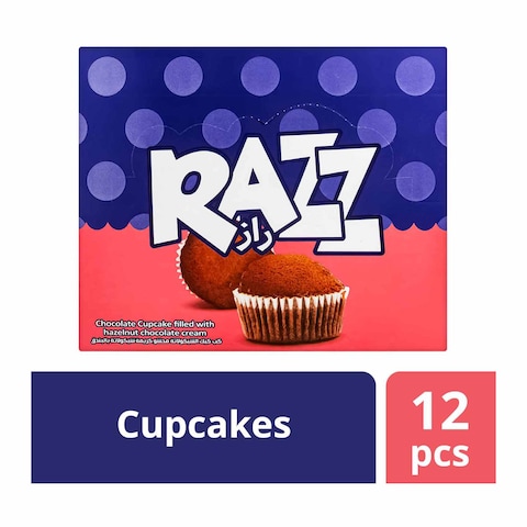 Razz Cupcake with Hazelnut Chocolate Cream, 1 Piece - 12 Pieces