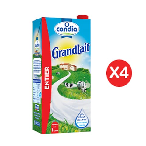 Candia Lait Uht Entier 1L X4