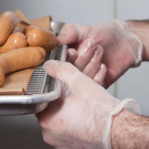 Generic-100PCS Disposable PVC Gloves Examination Gloves Powder Free for Food Processing Restaurant Kitchen Catering Home