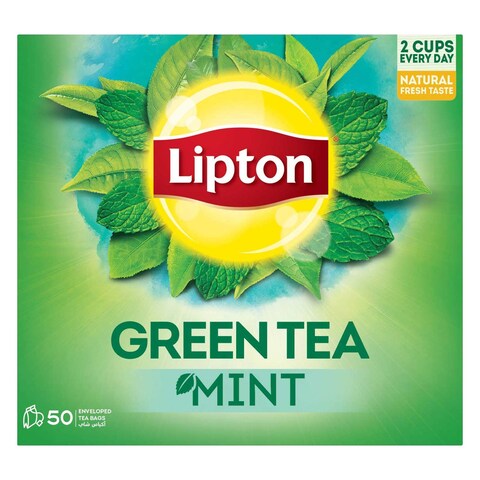 Lipton Mint Green Tea Bags 50 Pieces