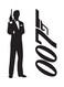 Spoil Your Wall James Bond 007 Wall Sticker Black 50x90cm