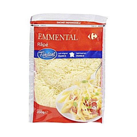 Carrefour Emmental Grated Zip Bag 200G