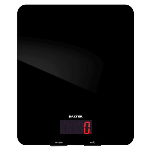 Salter Glass Digital Kitchen Scale - 10 Kg - Black