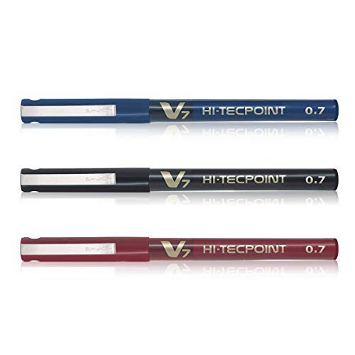 Pilot V7 Liquid Ink Roller Ball Pen (1 Blue + 1 Black + 1 Red)