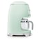 Smeg Drip Filter Coffee Machine DCF02PGUK, 1050 W, 1.4 L, Green, Antislip Base