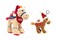 Bundle item - Beige camel with Santa hat with Merry Christmas print on red bandana, size 18cm + Brown key ring with Santa Hat 12cm