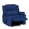 In House Velvet Rocking Cinematic Recliner Chair With Cups Holder - Dark Blue - Lazy Troy