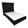 In House Lychee Velvet Bed Frame - King - 200x200 cm - Black