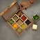 Wooden handcrafted Multipurpose  Spice box with nine partitions and spoon